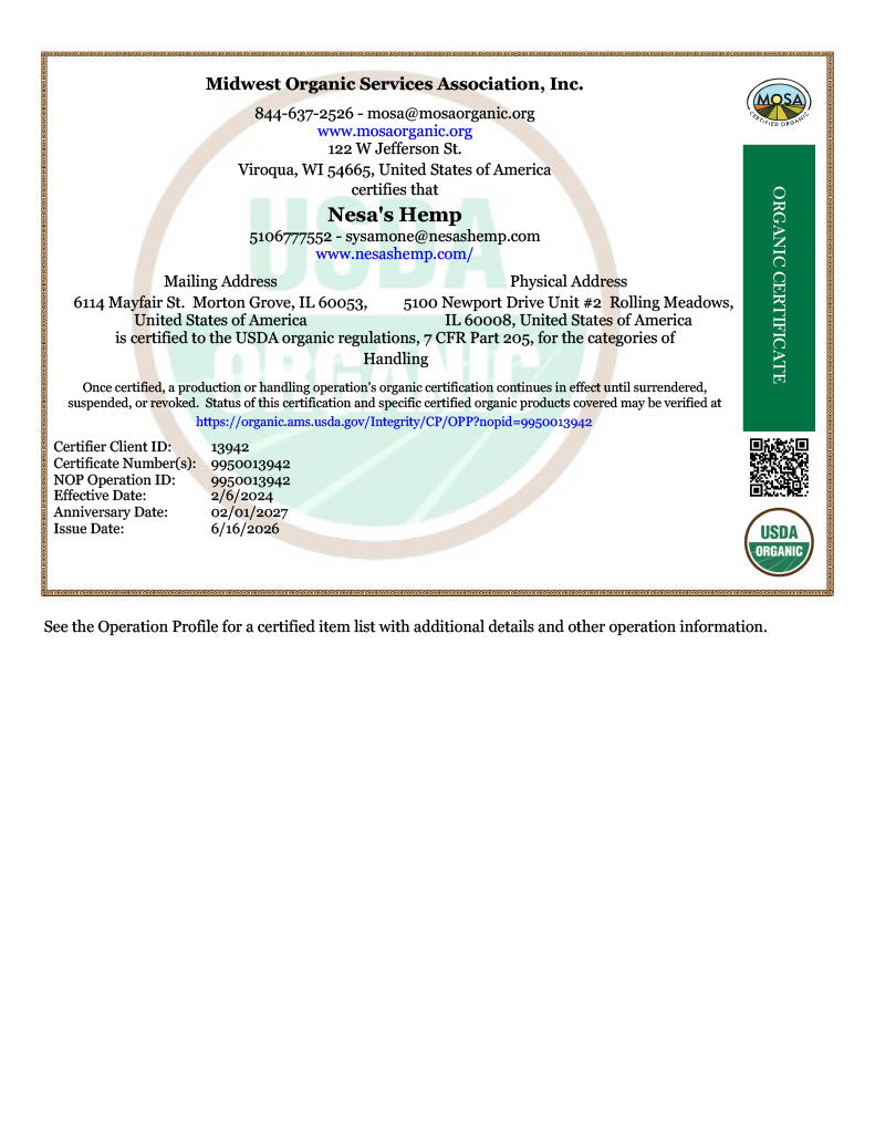 USDA Certified Organic — page 1