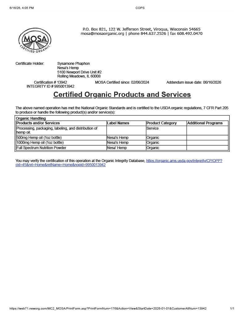 MOSA Certified Organic — page 1